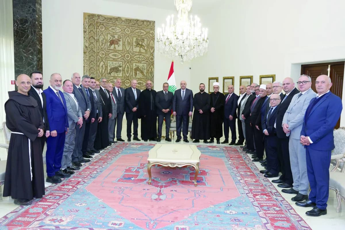 الرئيس اللبناني يتعهد العمل لـسلام دائم الرئيس اللبناني يتعهد العمل لـسلام دائم