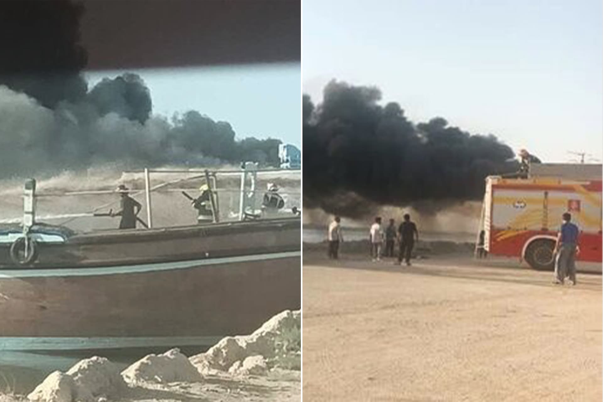 مهر: اندلاع حريق في سفن تجارية بميناء دير الإيراني مهر: اندلاع حريق في سفن تجارية بميناء دير الإيراني