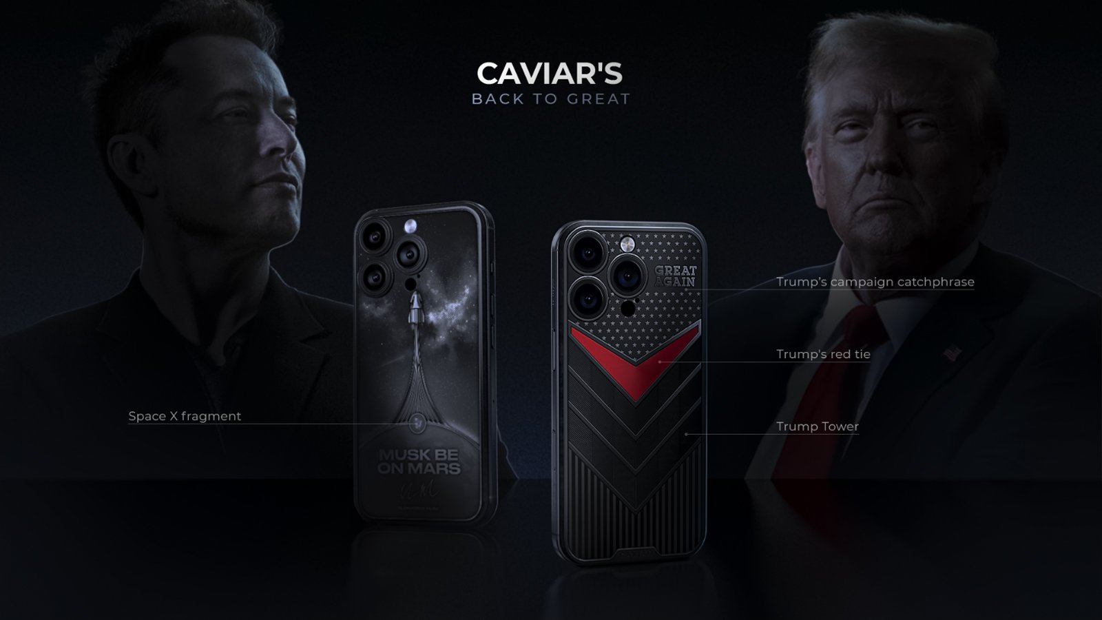 Caviar تطلق مجموعة iPhone 16 Pro لتكريم ستيف جوبز ودونالد ترامب وإيلون ماسك  بسعر يبدأ من 9200 دولار