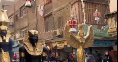 10 أمتار.. أهالي إمبابة يصنعون فانوسا لإضفاء البهجة على مائدة الإفطار