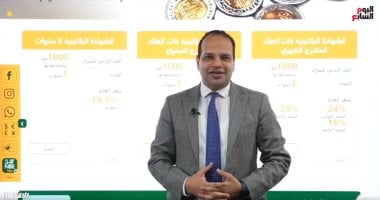 أحمد يعقوب يستعرض تفاصيل أعلى شهادات ادخار لمدة سنة و3 سنين020 أحمد يعقوب يستعرض تفاصيل أعلى شهادات ادخار لمدة سنة و3 سنين
