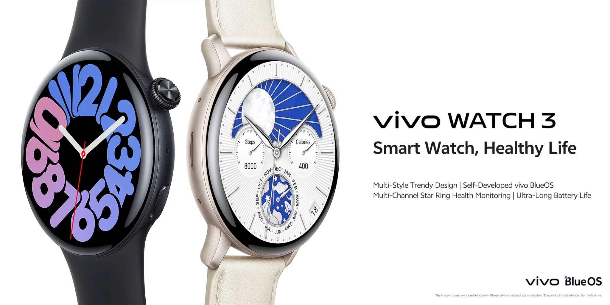 ساعة Vivo Watch 3 أصبحت عالمية مع نظام BlueOS ومتتبع الصحة متعدد القنوات وعمر بطارية يصل إلى 16 يوما