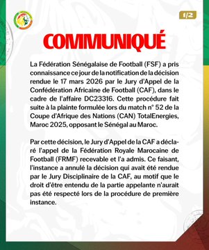 بعد تجريد منتخب بلاده من كأس أفريقيا..الاتحاد السنغالي يعلن أول قراراته